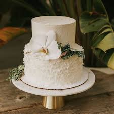 Pure White Floral wedding Cake