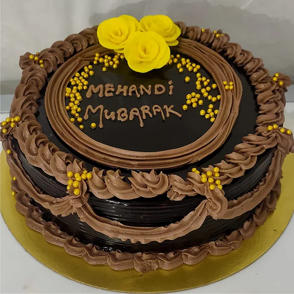 Chocolate with yellow floral cake