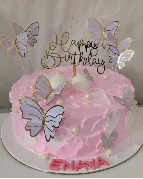 Butterfly themed vanilla cake