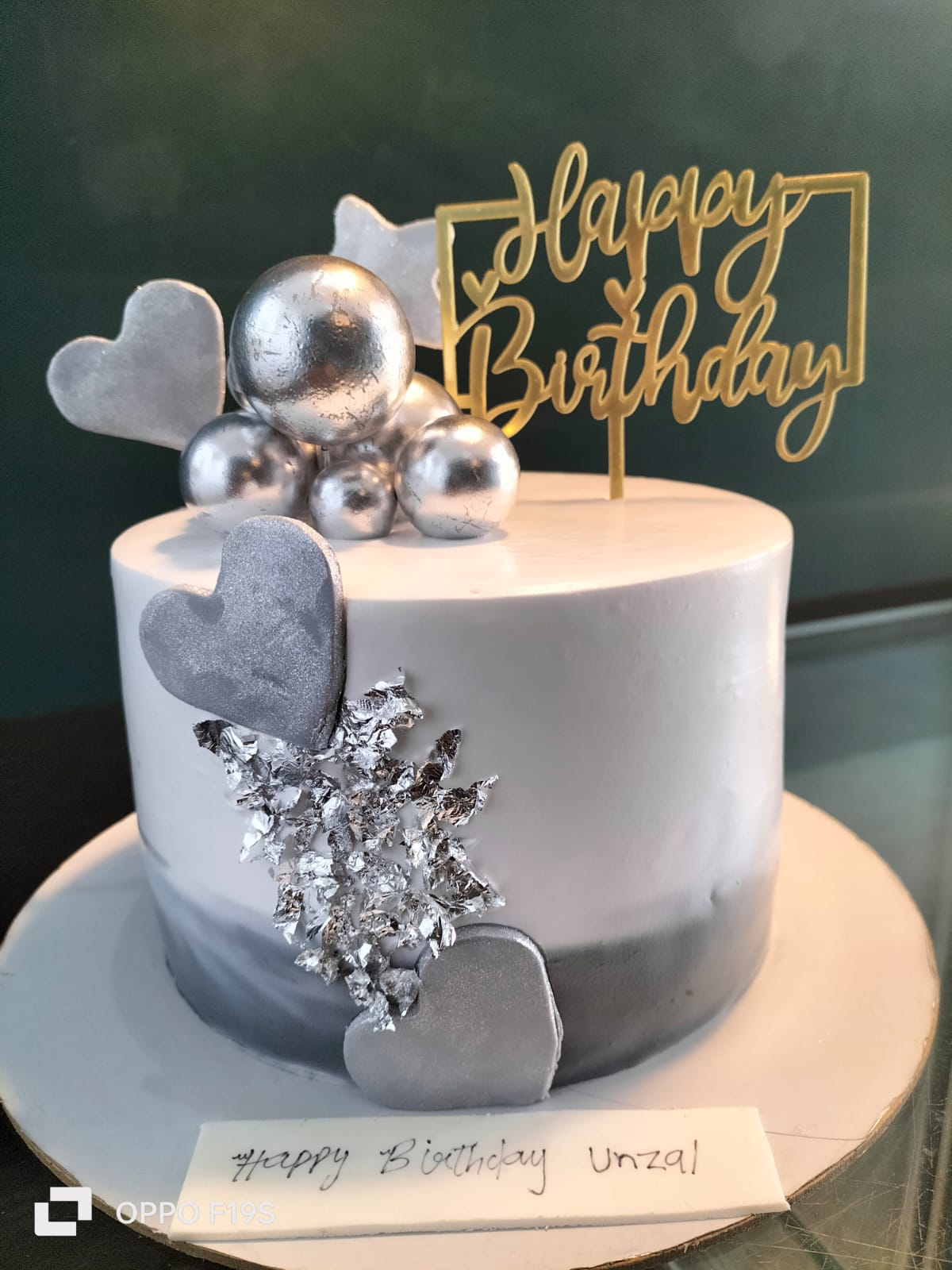 Silver Pearl Heart Cake