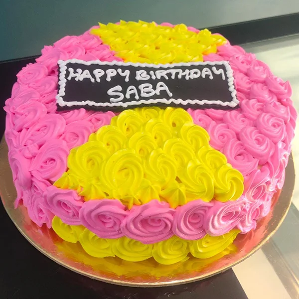 Multicolour rose cake